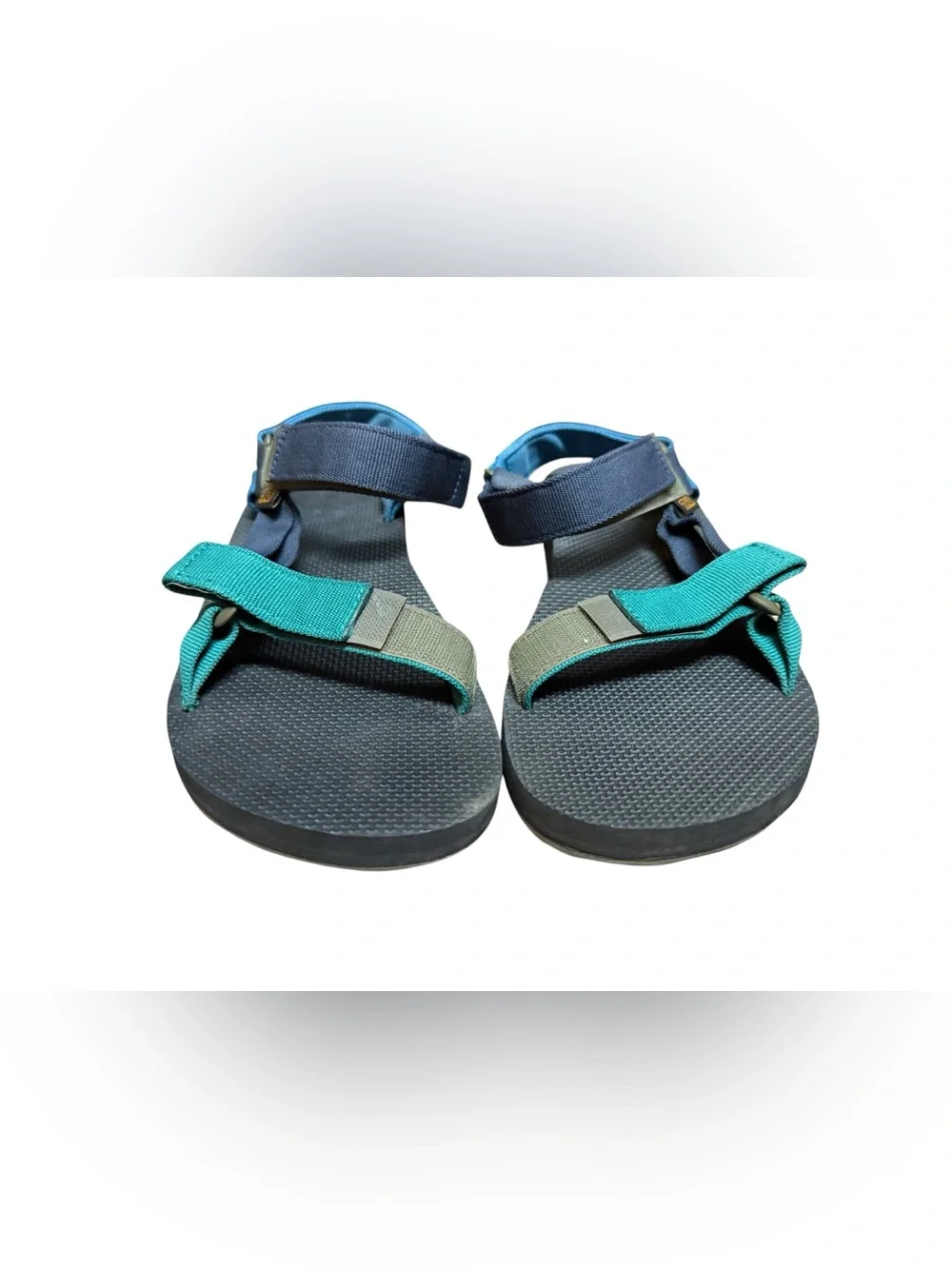 Teva S/N 1004006 Men’s Black Sandals with Teal & Navy Straps Size 11